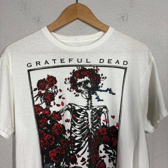 Grateful Dead Grahpic Tee All Over Print Short Sleeve Roses White - M - Picture 2 of 5